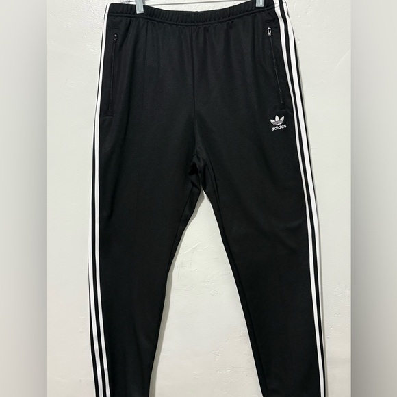 Adidas unisex Black Joggers with White Stripes - Picture 1 of 5